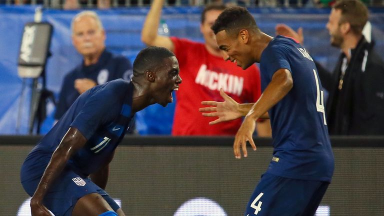 during the second half of a friendly match at Nissan Stadium on September 11, 2018 in Nashville, Tennessee.