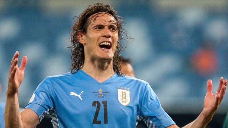 Edinson Cavani scored his first Uruguay goal since November in their 2-0 win