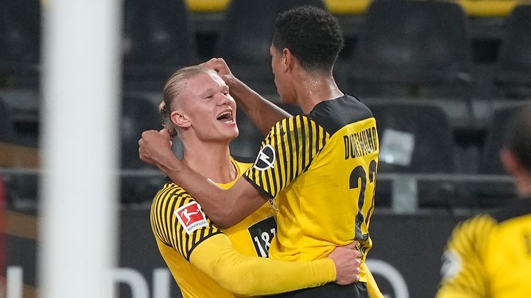 Erling Haaland scored twice in Borussia Dortmund's 5-1 win over Freiburg