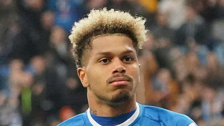 November 5th, 2022, PreZero-Arena, Sinsheim, GER, 1.FBL, TSG 1899 Hoffenheim vs RB Leipzig, DFL regulations prohibit any use of photographs as image sequences and/or quasi-video. in the picture Georginio Rutter (Hoffenheim) is happy about the goal to 1:1. Photo by: Hasan Bratic/picture-alliance/dpa/AP Images