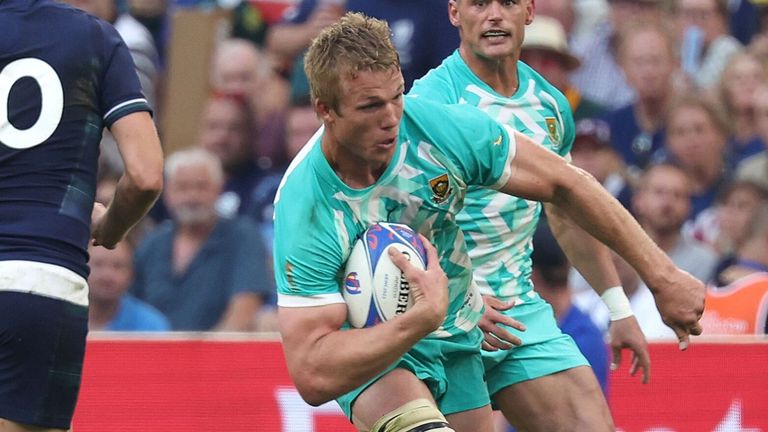 Pieter-Steph du Toit showed his power to force over the line for the opening try