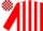 Silk - RED & WHITE STRIPES, check cap