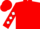 Silk - Red, white circled white 'rwb', white diamonds on sleeves Silk - Red, white circled white 'rwb', white diamonds on sleeves
