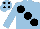Silk - Light blue, large black spots, black spots on cap Silk - Light blue, large black spots, black spots on cap
