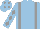 Silk - Light blue, grey braces, grey diamonds on sleeves, light blue cap, grey diamonds Silk - Light blue, grey braces, grey diamonds on sleeves, light blue cap, grey diamonds