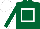 Silk - Dark green, white hollow box, white seams on sleeves, white cap Silk - Dark green, white hollow box, white seams on sleeves, white cap