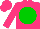 Silk - Hot pink, green disc Silk - Hot pink, green disc