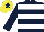 Silk - Dark blue & white hoops, yellow cap, dark blue star Silk - Dark blue & white hoops, yellow cap, dark blue star