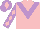 Silk - Pink, mauve chevron, mauve sleeves, pink diamonds, mauve cap, pink diamond Silk - Pink, mauve chevron, mauve sleeves, pink diamonds, mauve cap, pink diamond